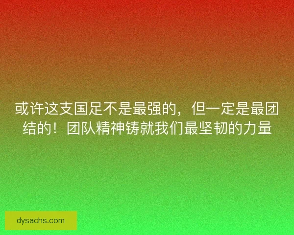 或许这支国足不是最强的，但一定是最团结的！团队精神铸就我们最坚韧的力量