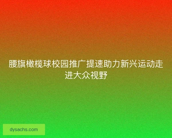 腰旗橄榄球校园推广提速助力新兴运动走进大众视野